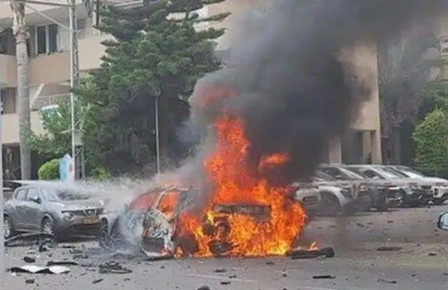 انفجار سيارة فى تل أبيب وإصابة إسرائيلى 