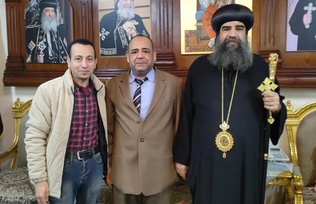 الأكاديمية المهنية للمعلمين بأسيوط في زيارة تهنئة بعيد الميلاد المجيد بمطرانية ابنوب 