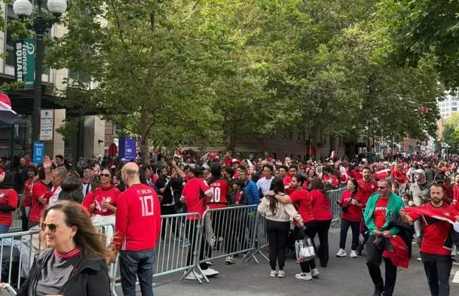 جماهير مصر تتوافد بكثافة على ستاد دالاس لدعم المنتخب ضد أستراليا